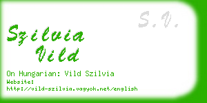 szilvia vild business card